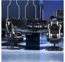 Yaheetech Gaming-Stuhl mit Massagefunktion Schwarz/Weiß Bild 3