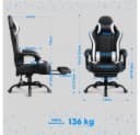 Yaheetech Gaming-Stuhl mit Massagefunktion Schwarz/Weiß Bild 4