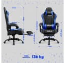 Yaheetech Gaming-Stuhl mit Massagefunktion & Kopfstütze & Fußstütze Ergonomischer PC-Stuhl Bild 4