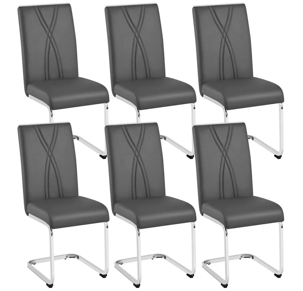Yaheetech Esszimmerstuhl 6er Set Metalluntergestell Polsterstuhl - Bild 2