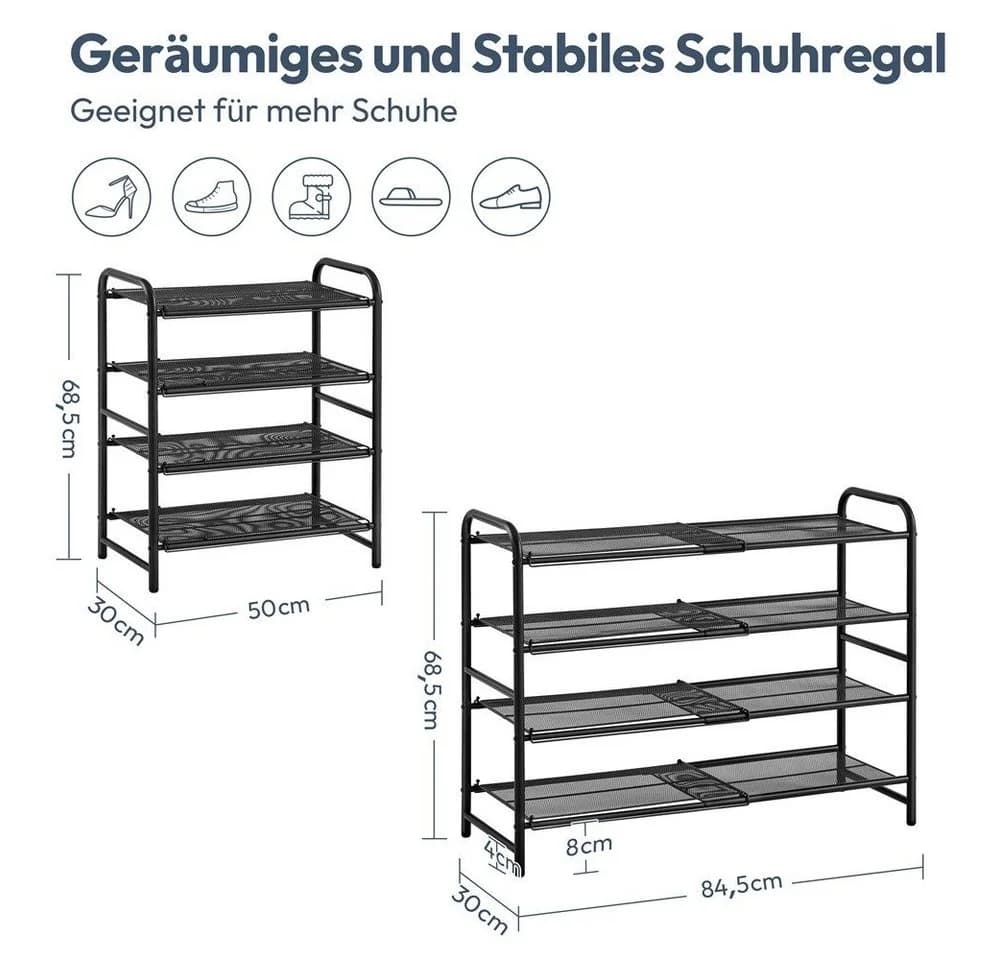 Yaheetech Schuhregal 4-Stufiger Schuhständer Metall - Bild 4