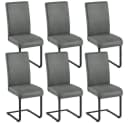 Yaheetech Esszimmerstuhl 6er Set Grau Ergonomische Rückenlehne Bild 2