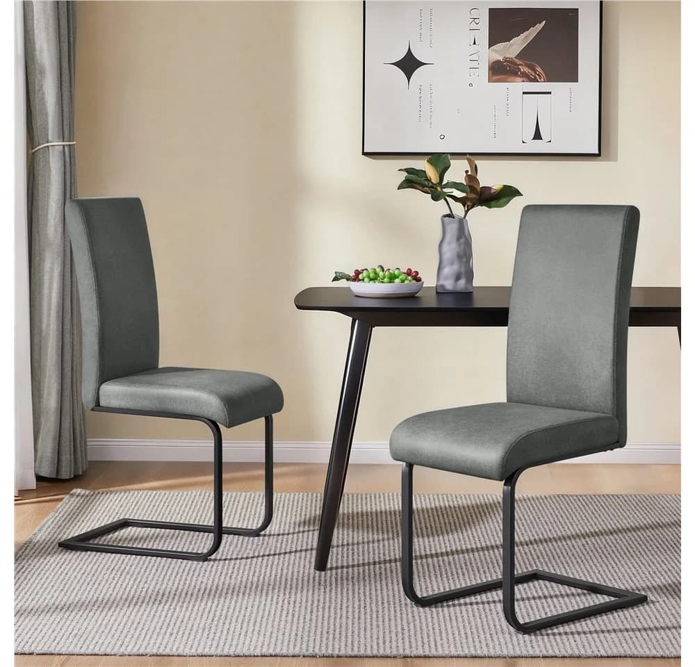 Yaheetech Esszimmerstuhl 6er Set Grau Ergonomische Rückenlehne - Bild 3