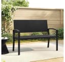 Yaheetech Gartenbank PE-Rattan Schwarz mit Armlehnen Bild 2