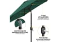 Yaheetech Sonnenschirm 226/269/294 cm Garten- und Marktschirm mit 6 Metallstreben Bild 5