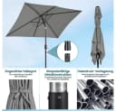 Yaheetech Sonnenschirm Rechteckig Metallstreben Bild 5