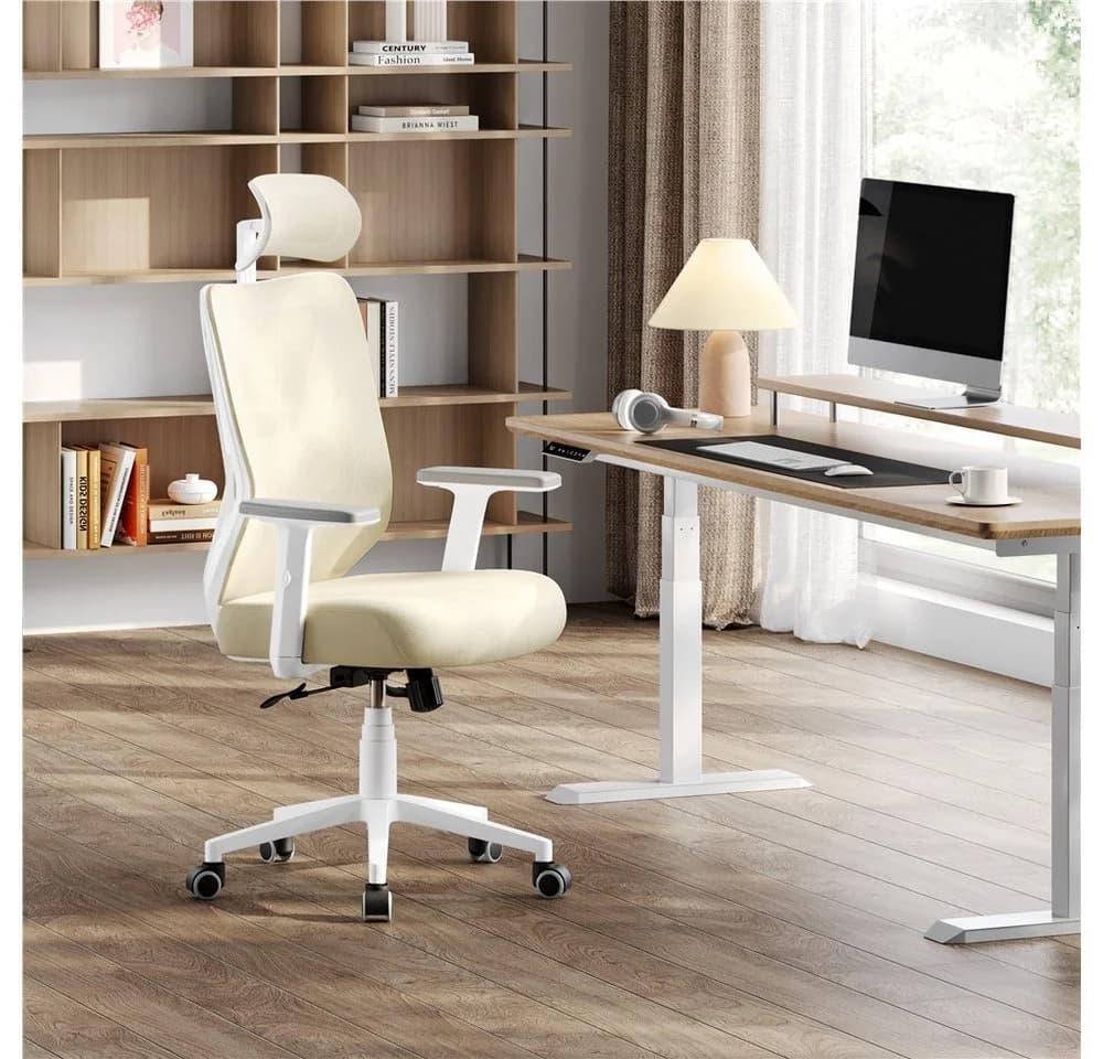 Yaheetech Ergonomischer Chefsessel mit Kopfstütze & Lendenwirbelstütze
