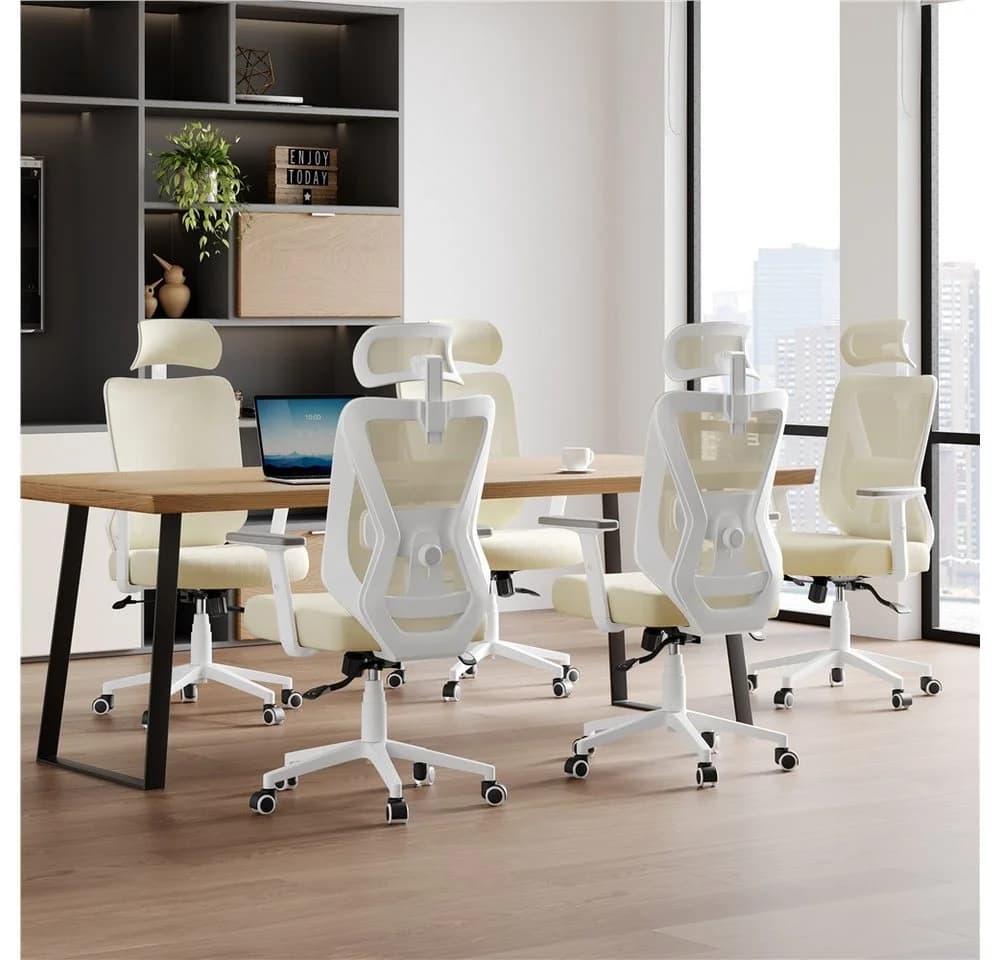 Yaheetech Ergonomischer Chefsessel mit Kopfstütze & Lendenwirbelstütze - Bild 3
