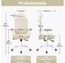 Yaheetech Ergonomischer Chefsessel mit Kopfstütze & Lendenwirbelstütze Bild 4