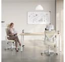Yaheetech Bürostuhl Beige mit verstellbarer Kopfstütze und klappbaren Armlehnen Bild 3
