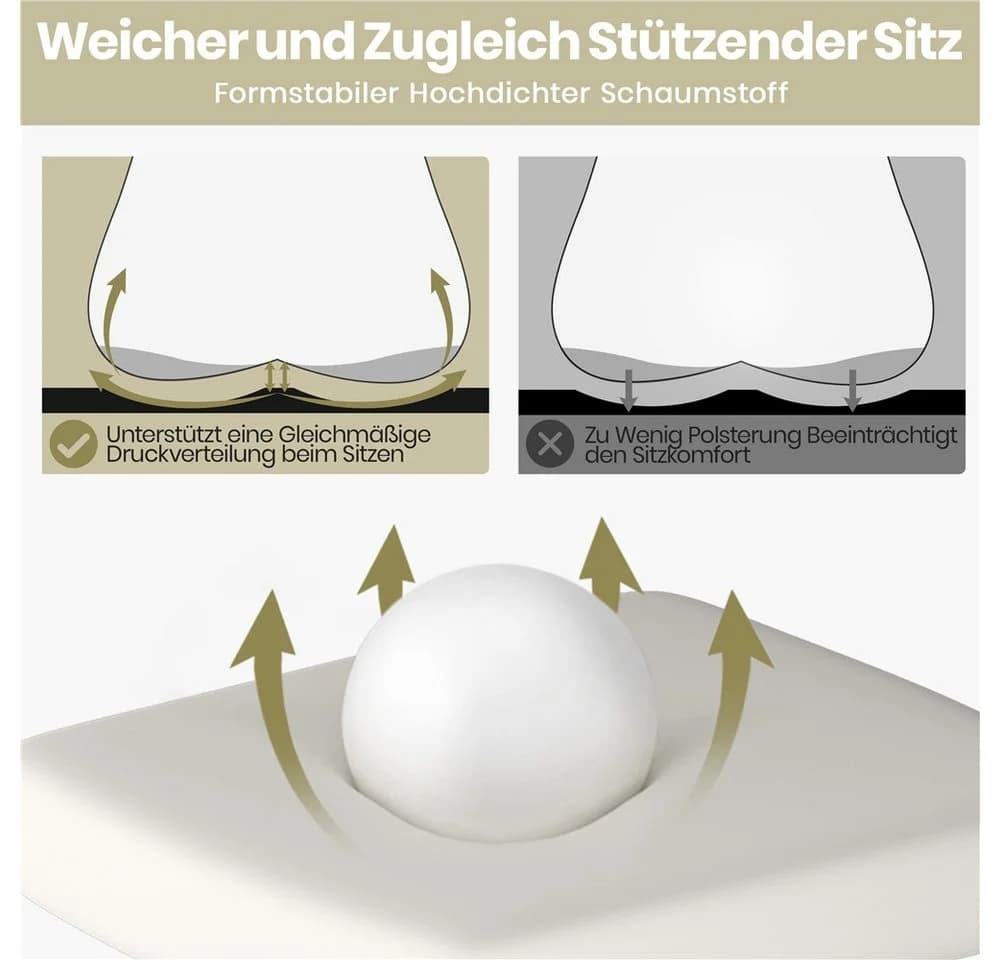 Yaheetech Bürostuhl Beige mit verstellbarer Kopfstütze und klappbaren Armlehnen - Bild 5