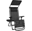 Yaheetech Gartenliege Zero-Gravity Klappbar mit Sonnendach Schwarz Bild 2