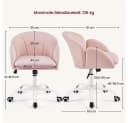 Yaheetech Drehstuhl mit Armlehnen und Rollen, Blütenblattform Rosa Bild 4
