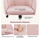 Yaheetech Drehstuhl mit Armlehnen und Rollen, Blütenblattform Rosa Bild 5