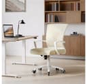 Yaheetech Bürostuhl Beige Mesh Höhenverstellbar mit Wippfunktion Bild 1