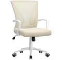 Yaheetech Bürostuhl Beige Mesh Höhenverstellbar mit Wippfunktion Bild 2