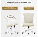 Yaheetech Bürostuhl Beige Mesh Höhenverstellbar mit Wippfunktion Bild 5