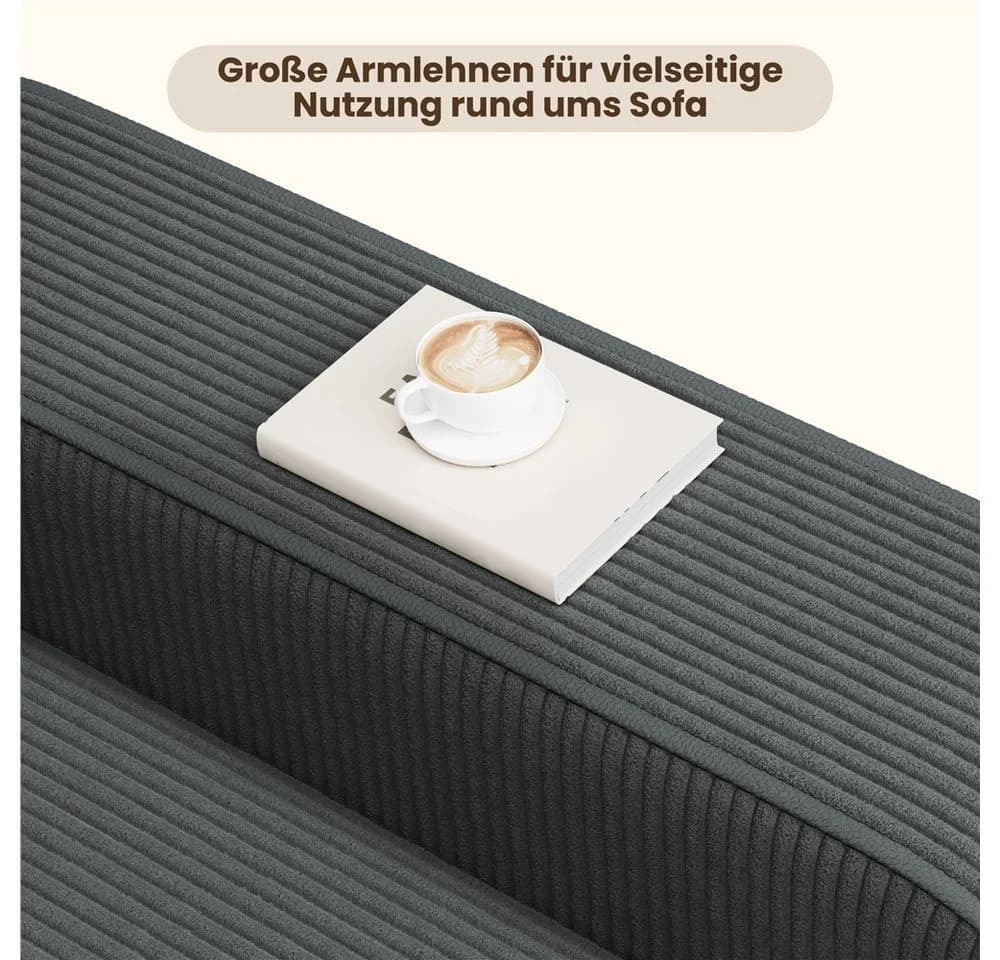 Yaheetech Schlafsofa Zweisitzer Cordstoff - Bild 5