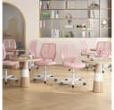 Yaheetech Bürostuhl Höhenverstellbar Rosa Netzbezug Bild 3