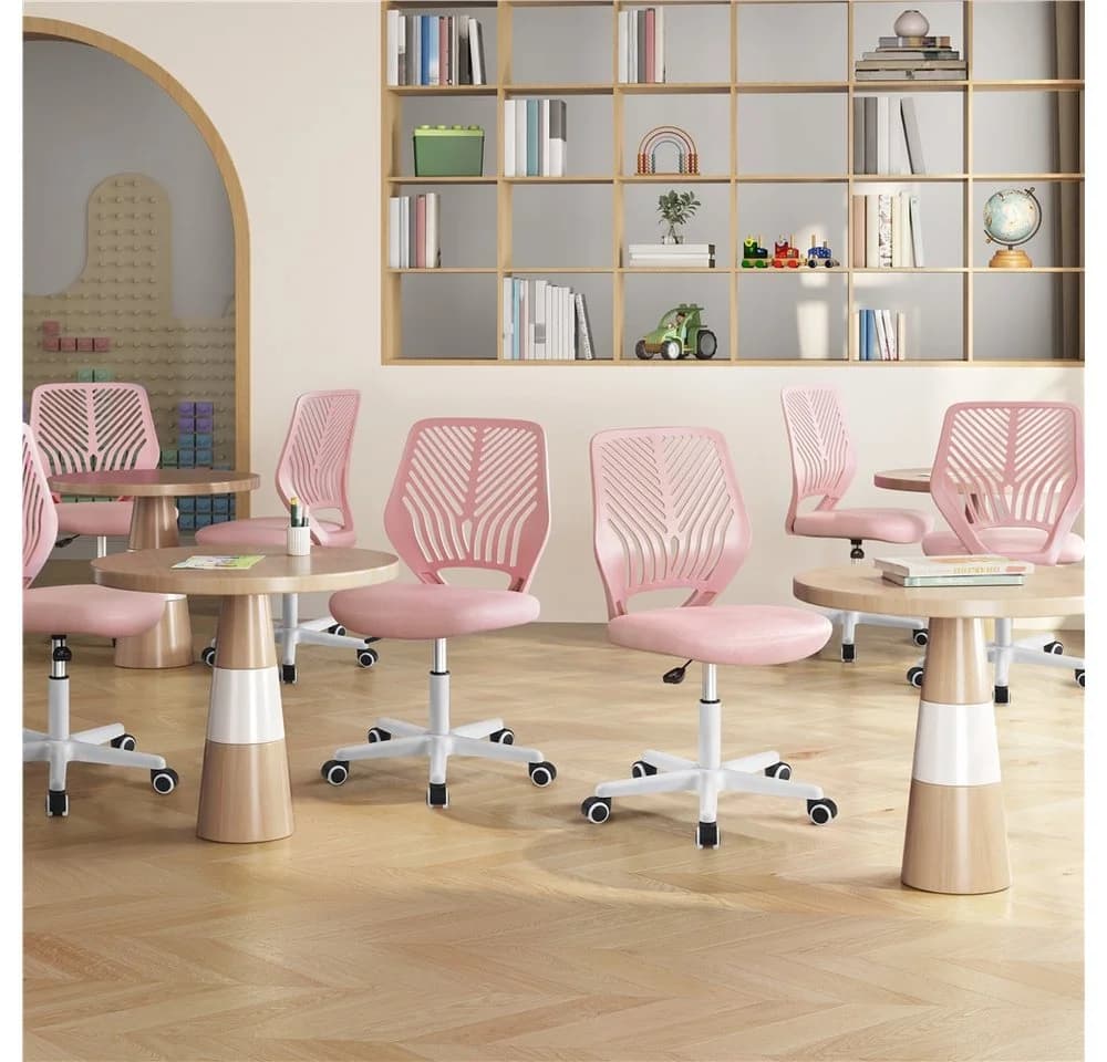 Yaheetech Bürostuhl Höhenverstellbar Rosa Netzbezug - Bild 3