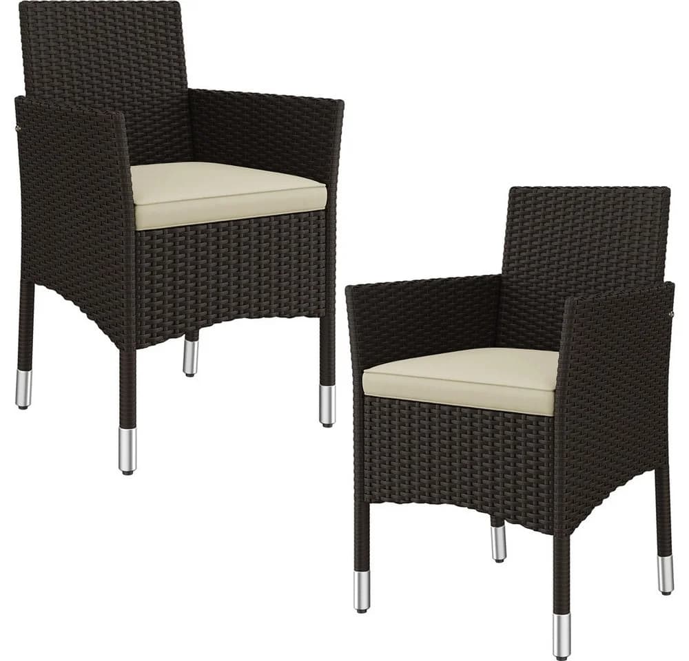 Yaheetech Gartenstuhl 2er Set PE-Rattan mit Kissen - Bild 2