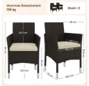 Yaheetech Gartenstuhl 2er Set PE-Rattan mit Kissen Bild 4