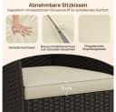 Yaheetech Gartenstuhl 2er Set PE-Rattan mit Kissen Bild 5