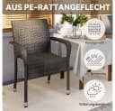 Yaheetech Gartenstuhl 4er-Set Grau Rattan-Optik Metallbeine Bild 5
