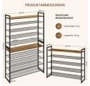 Yaheetech Schuhregal 10-stufig stapelbar Metall rustikal-braun Bild 4