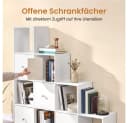 Yaheetech L-Förmiges Bücherregal Weiß 10 Fächer mit Körben Bild 5