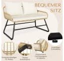 Yaheetech Gartenlounge-Set 4-tlg. Hellbraun/Cremeweiß PE-Rattan mit Kissen Bild 5