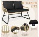 Yaheetech Gartenlounge-Set 4-tlg. Braun/Schwarz PE-Rattan mit Kissen Bild 5