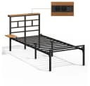 Yaheetech Metallbett mit LED-Beleuchtung & Ladestation Bild 2