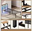 Yaheetech Metallbett mit LED-Beleuchtung & Ladestation Bild 5