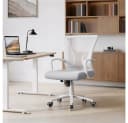 Yaheetech Bürostuhl Höhenverstellbar Hellgrau Mesh Ergonomisch Bild 1