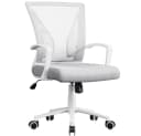 Yaheetech Bürostuhl Höhenverstellbar Hellgrau Mesh Ergonomisch Bild 2