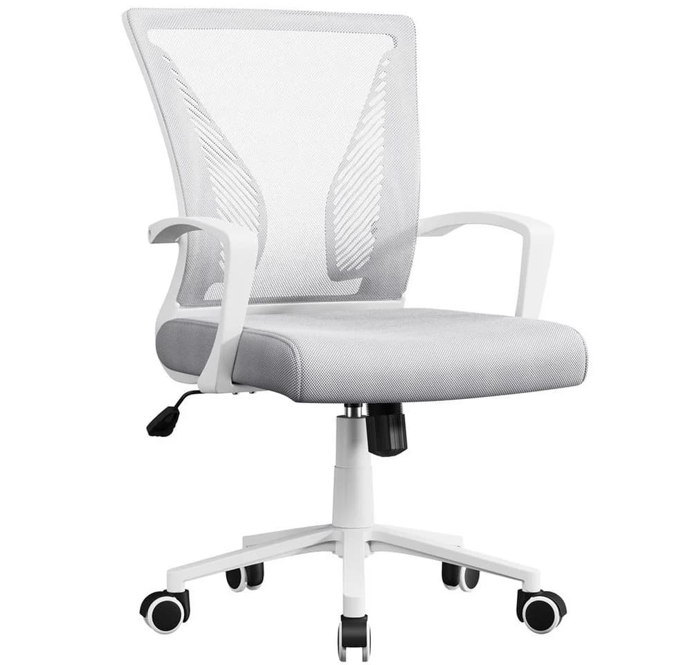 Yaheetech Bürostuhl Höhenverstellbar Hellgrau Mesh Ergonomisch - Bild 2