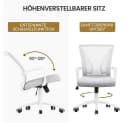 Yaheetech Bürostuhl Höhenverstellbar Hellgrau Mesh Ergonomisch Bild 5