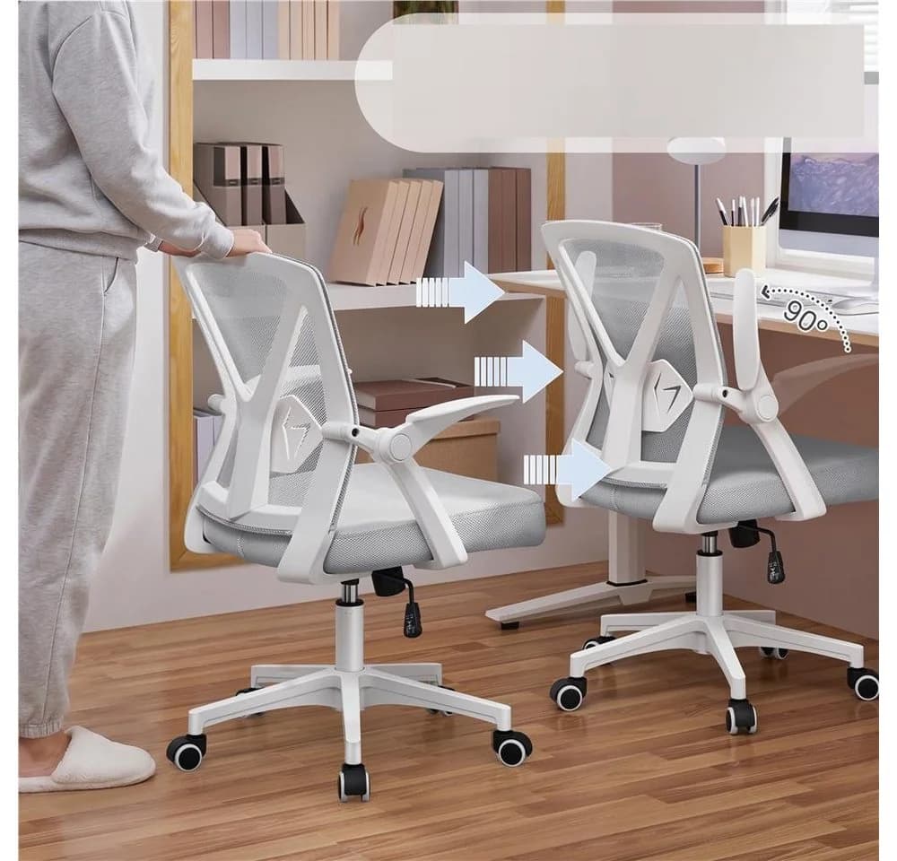 Yaheetech Bürostuhl mit Mesh-Rücken & Klapparmlehnen