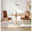 Yaheetech Esszimmerstuhl 6er Set Kunstleder Braun Ergonomische Rückenlehne Bild 1