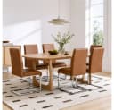 Yaheetech Esszimmerstuhl 6er Set Kunstleder Braun Ergonomische Rückenlehne Bild 3