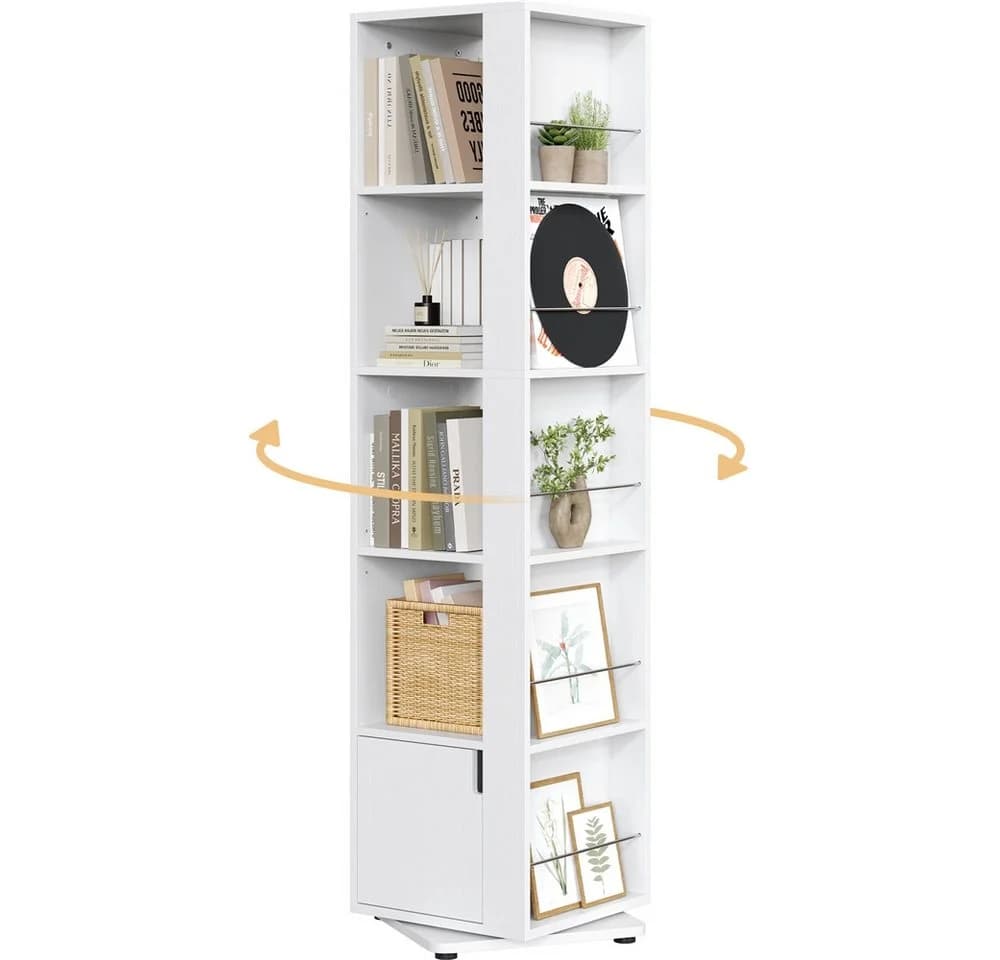 Yaheetech Bücherregal 360° drehbar Weiß 10 Fächer - Bild 2