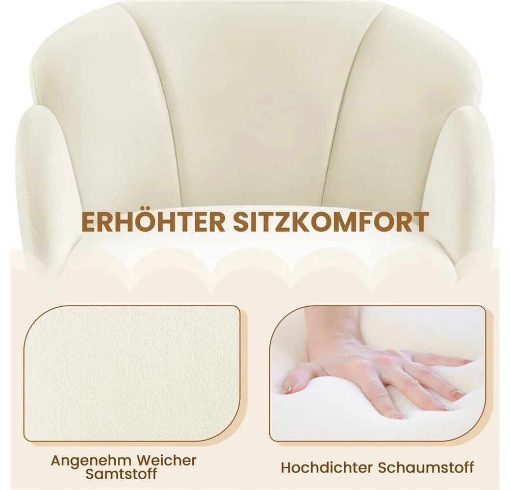 Yaheetech Esszimmerstuhl Polsterstuhl mit Schwenkbarem Sitz Beige - Bild 5