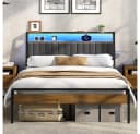 Yaheetech Metallbett mit LED & USB-Ladestation Bild 2