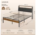 Yaheetech Metallbett mit LED & USB-Ladestation Bild 3