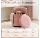 Yaheetech Polsterhocker Rosa 360° drehbar mit Stauraum & Rückenlehne Bild 1
