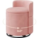 Yaheetech Polsterhocker Rosa 360° drehbar mit Stauraum & Rückenlehne Bild 2