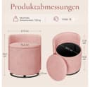 Yaheetech Polsterhocker Rosa 360° drehbar mit Stauraum & Rückenlehne Bild 5