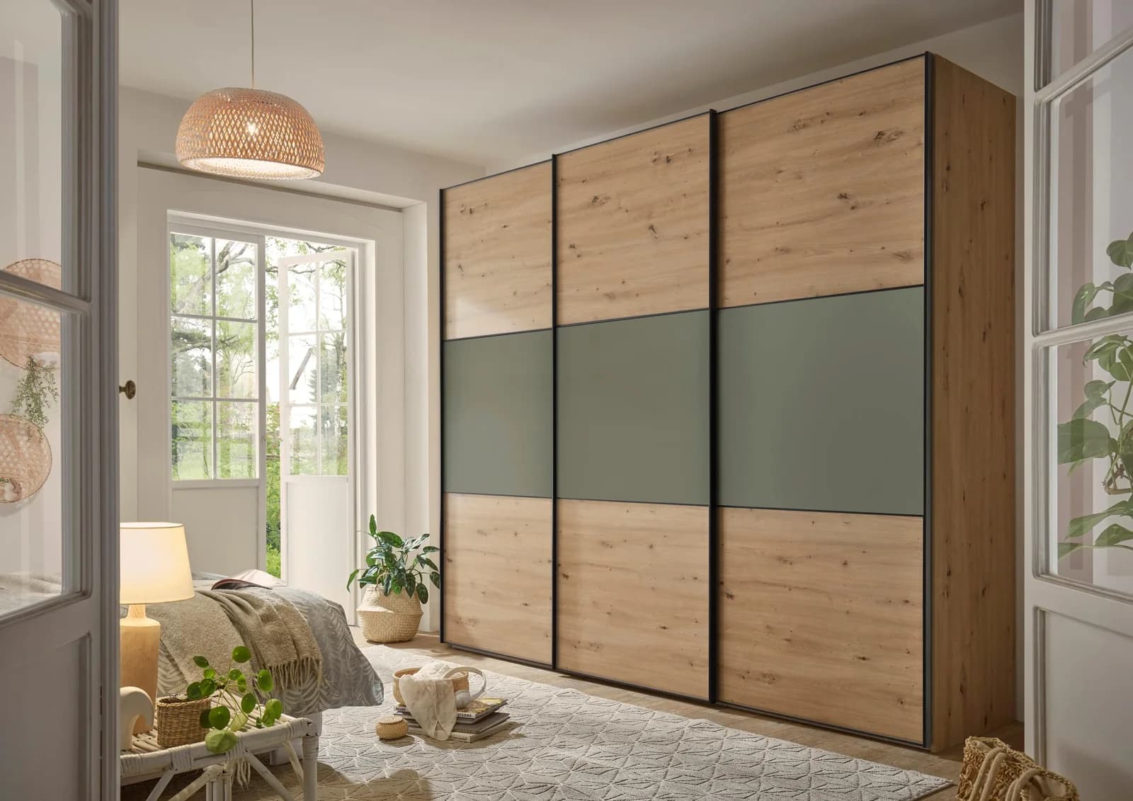 Schwebetürenschrank STAUD Includo Artisan Eiche/Salbei