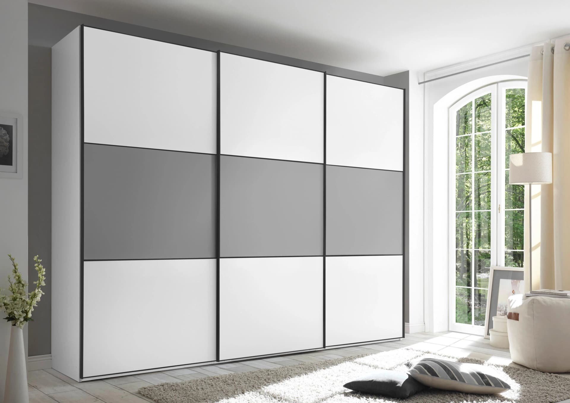Schwebetürenschrank STAUD Includo Weiß Schwebetüren